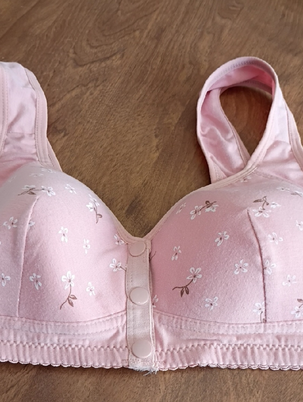 Source Unknown Peach Floral Front-Closure Bra